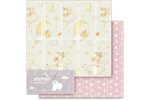 Joypony Baby Play Mat, Foldable Play Mats for Babies and Toddlers, Waterproof & Anti-Slip Portable Baby Floor Mat for Tummy Time, Baby Mat for Floor with Travel Bag for Indoor Outdoor