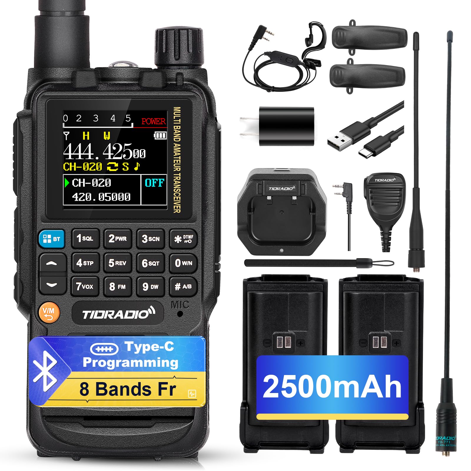 TIDRADIO TD-H3 Ham Radio Handheld,Type C & Wireless