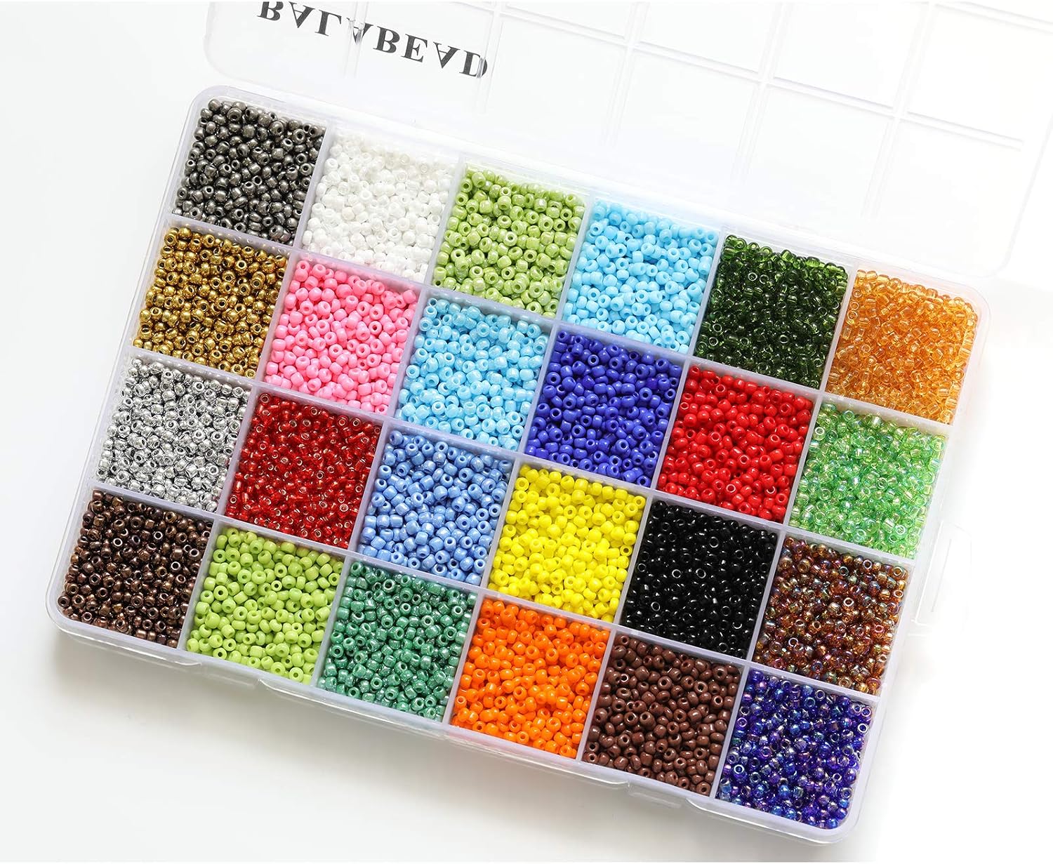 BALABEAD Size 3mm 8/0 Seed Beads About 7200pcs in Box 24 Multicolor Assortment Glass Seed Beads for Making Jewelry Necklace Bracelets Earrings Rings - Image 4