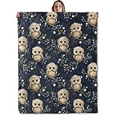 VOPNXLT Cute Owl Blanket, Soft Cozy Lightweight Adorable Owls with Flowers and Berries Throw Blanket for Women Kids, Sofa Couch Bed 50x60 Inch Flannel Forest Animal Blankets for Travel Decor Gifts