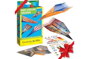 Creativity for Kids Paper Airplane Squadron - Create 20 Paper Airplanes, Crafts for Boys and Girls, Holiday Stocking Stuffers and Gift for Boys, Kids Activities (Ages 6+)