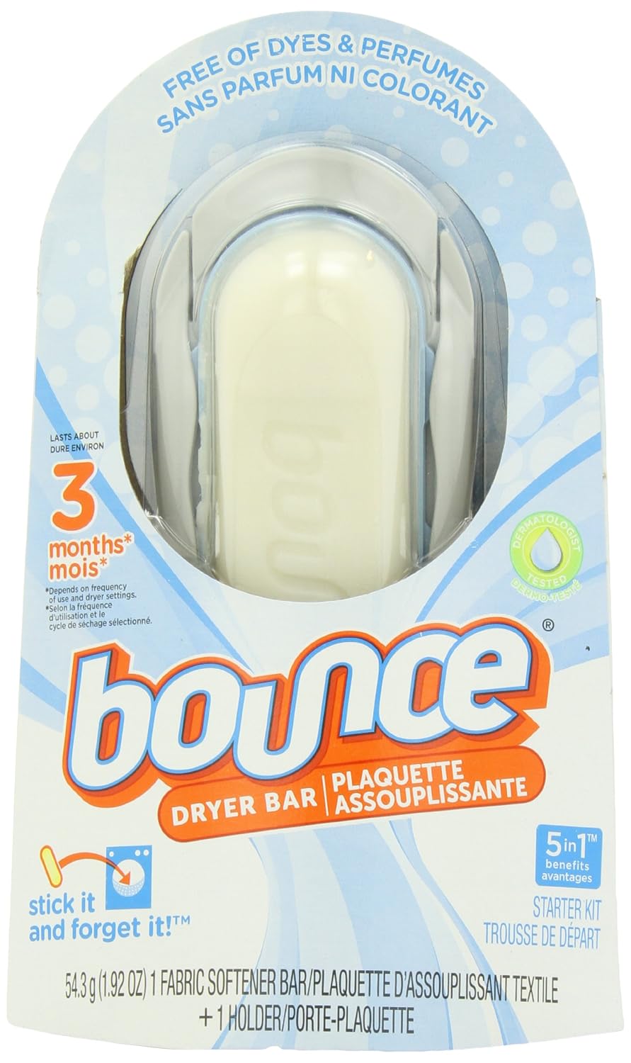 Bounce fabric softener fr&snstv dryer bar 66 use (037000484950)