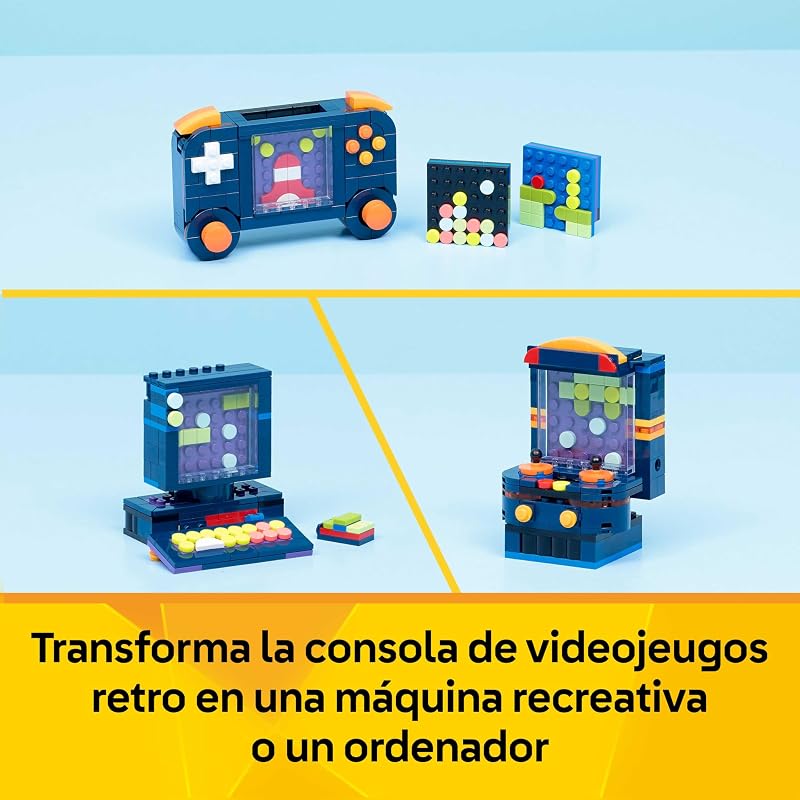 Creator 3in1 Consola de Videojogos Retro - Transformável em Máquina de Arcade e Computador de Brincar com Teclado e Rato - Presente para Gamer para Rapazes e Raparigas 8+ Anos - 31380