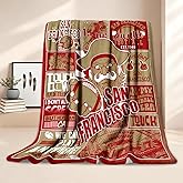 Mdyuzfk Football Throw Blanket 50"X 60" for Fans Gifts City Football Blanket Flannel Throw Blanket for Men Women Youth Kids Red Sofa Bed Couch Living Room