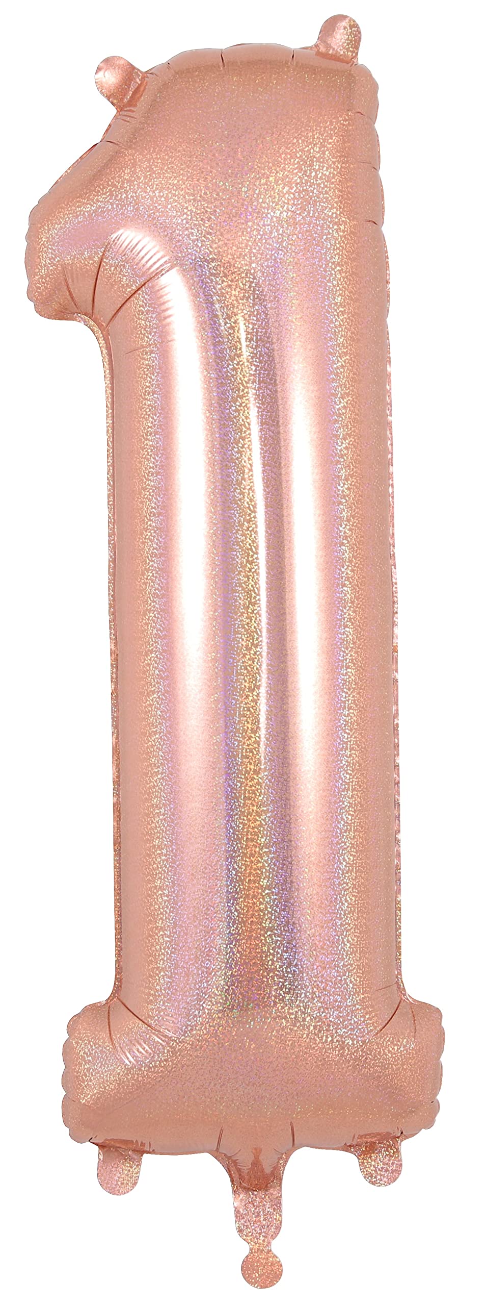 Oaktree 34" Number 1 Holographic Rose Gold Foil Balloon - 604612