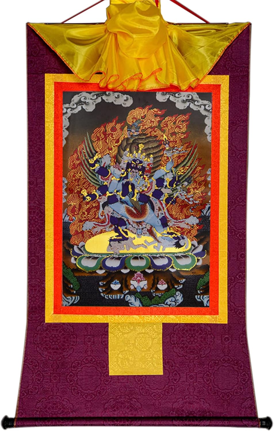 Paintings - Gandhanra Vajrakilaya,Vajrakumara,Protector Deity, Tibetan Thangka Painting Art,Buddhist Thangka Brocade,Buddha Tapestry with Scroll