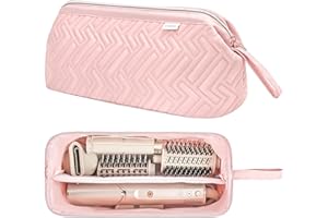 Leudes Hair Tools Travel Bag for Shark Flexstyle Carrying Case Portable Shark Hair Air Wrap Dryer Case Waterproof Dustproof Flat Curling Iron Travel Organizer (Pink)