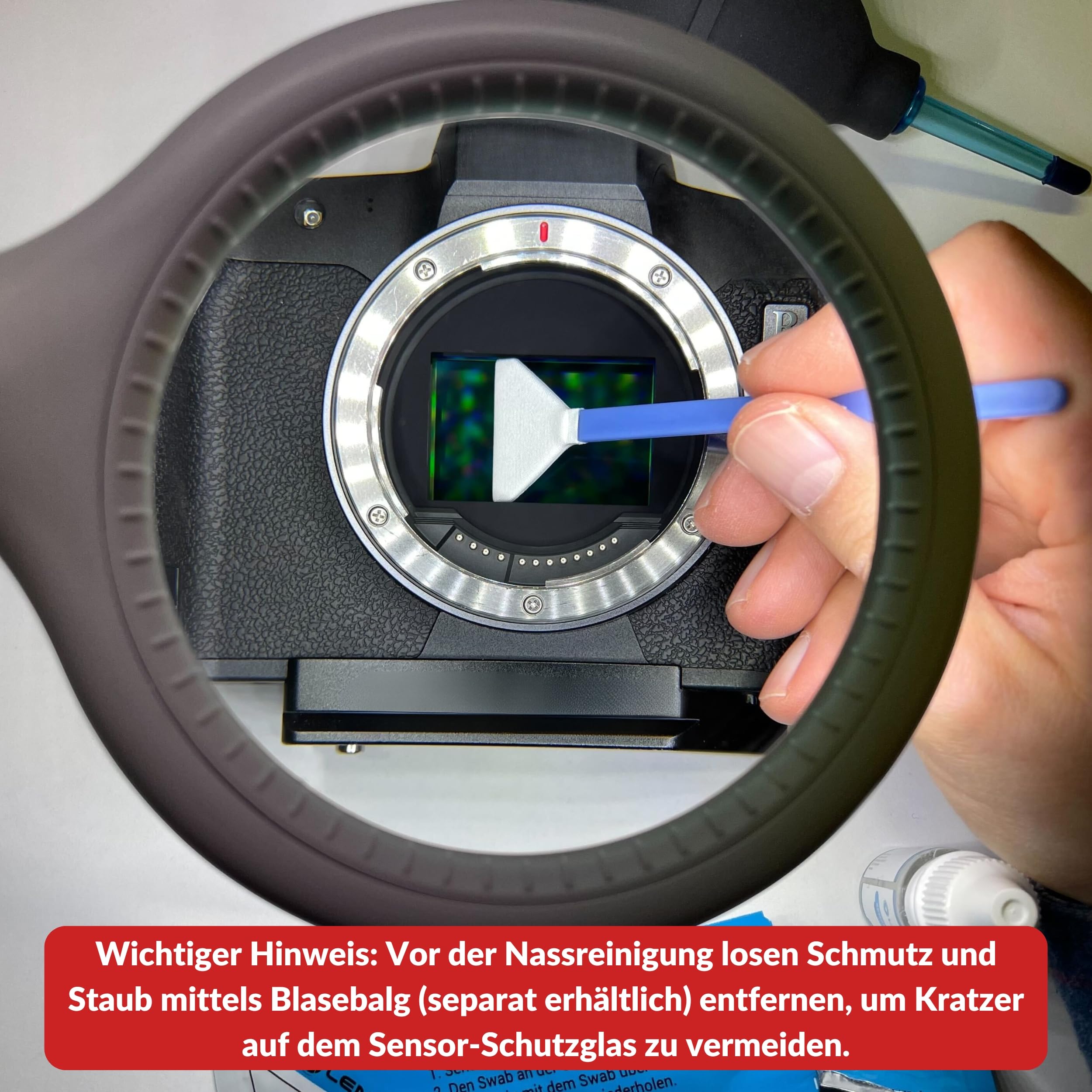 Lens-Aid Sensor Reinigungsset APS-C Kameras | Cleaning Kit mit 12x 16mm Swabs & Flüssig-Reiniger | Kompatibel mit Canon Sony Nikon Fujifilm Kamera 4