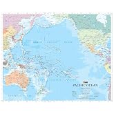 Pacific Ocean Wall Map - 34" x 27.75" Laminated