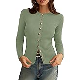 PRETTYGARDEN Womens 2026 Fall Cardigan Sweaters Lightweight Long Sleeve Button up Ribbed Knit Tops Winter Fashion Clothes