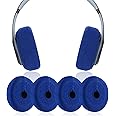 JARMOR Earpads Sweater Cover Protectors with Stretchable Knit Fabric for Beats Studio 3/2 Bose QC35 25 15 Headphones and Other Headsets with 3-4 Inch Ear Cushions [ 2 Pairs ] (Blue)