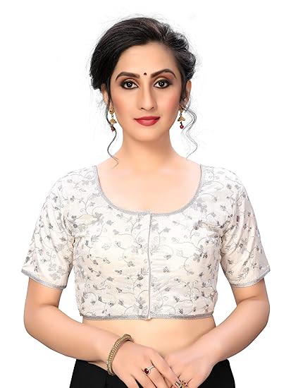 Women's jacquard Multi Blouse With Round Neck (BL-20048)_Free_Size