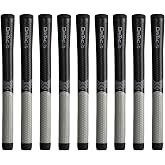 Winn Grips Dri-Tac LT series Polymer Technology, 9 Piece Golf Grip Bundle-Midsize (+1/16""), Black/Gray