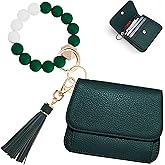 Sunpour Keychain Wallet RFID Wristlet Wallets for Women,Small Wallets Woman Key Chain Wallet with Coin Pocket and Id Window