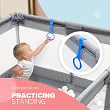 Kidoola Baby Playpen 127x127cm with Padded Frame & Mesh Walls - Grey view 5