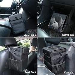 JUSTTOP 6L Waterproof Mini Car Trash Can with Lid