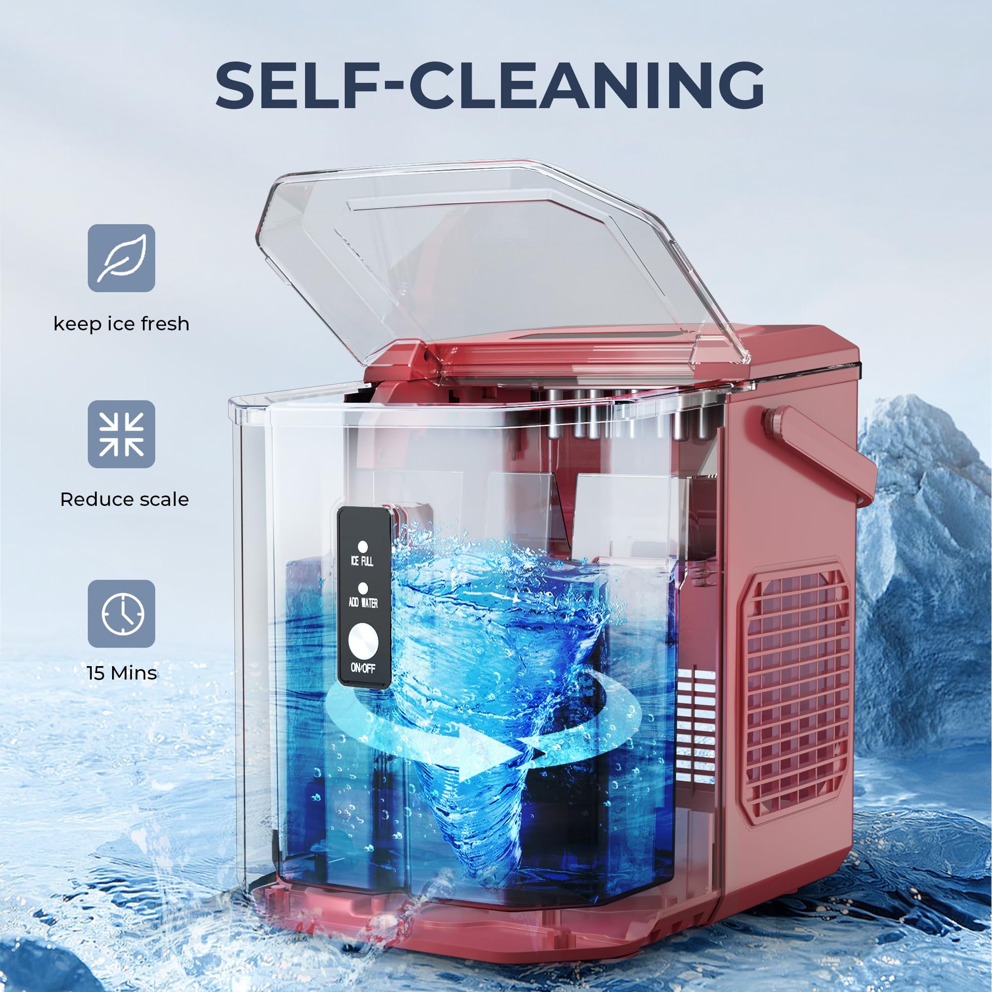 Euhomy Portable Countertop Ice Maker - 9 Cubes in 6