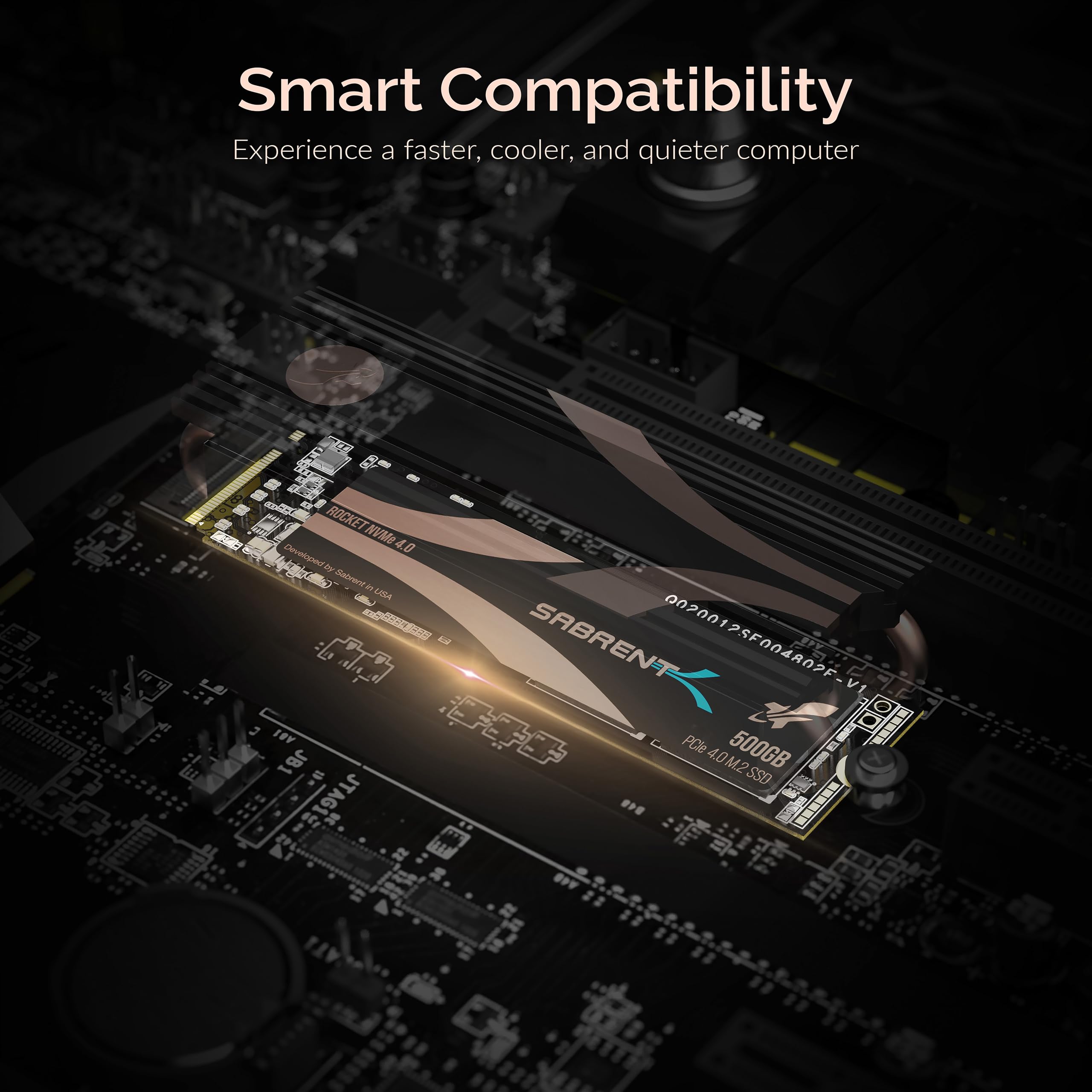SABRENT 500GB Rocket Nvme PCIe 4.0 M.2 2280 Internal SSD Maximum Performance Solid State Drive (Latest Version) (SB-ROCKET-NVMe4-500).