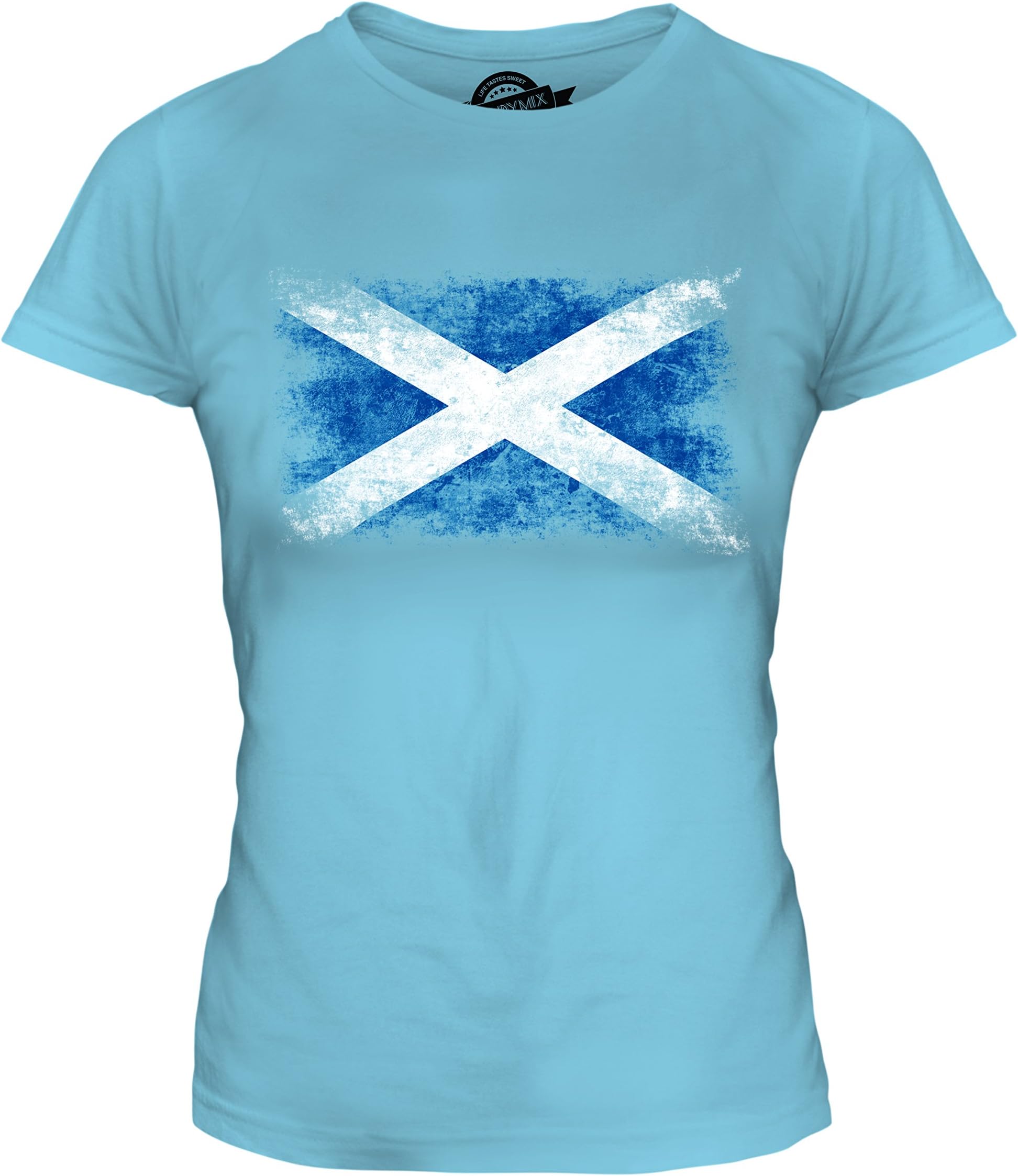 Candymix - Scotland Distressed Flag - Ladies Fitted T Shirt Top T-Shirt