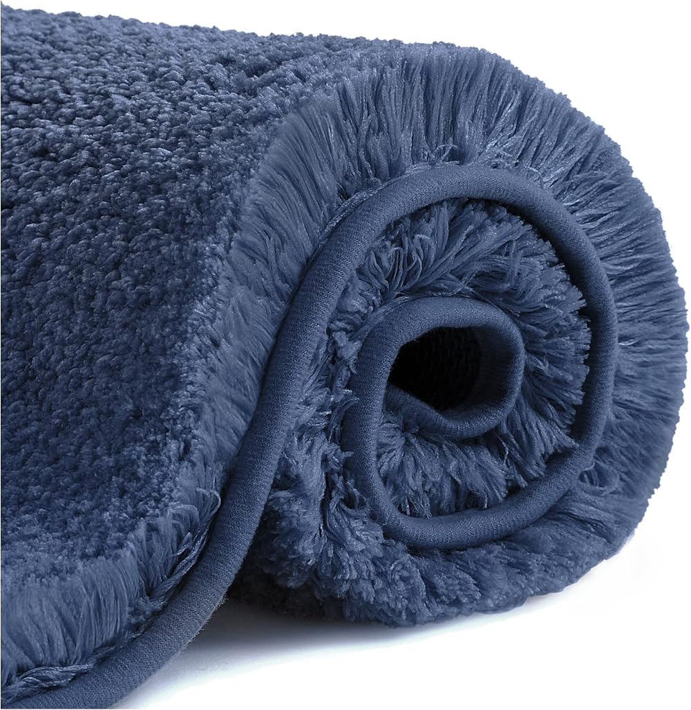 Thick Non-slip Bath Mat 60x90 Navy Ultra Soft Microfiber