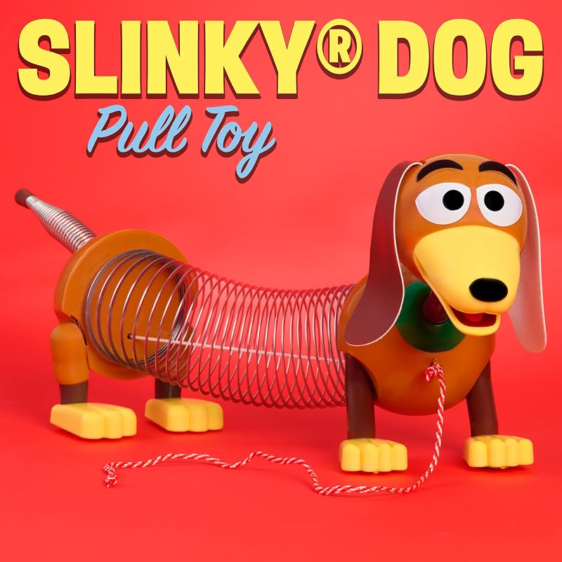 Disney•Pixar Toy Story Slinky Dog Nachziehspielzeug, Hund mit Zugfeder für Jungen und Mädchen ab 18 Monaten von Just Play