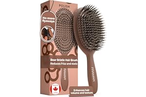 FRAMAR Boar Bristle Hair Brush – Slick Back Hair Brush For Women, Boar Bristle Brush, Slick Back Brush, Hairbrush Women, Bros