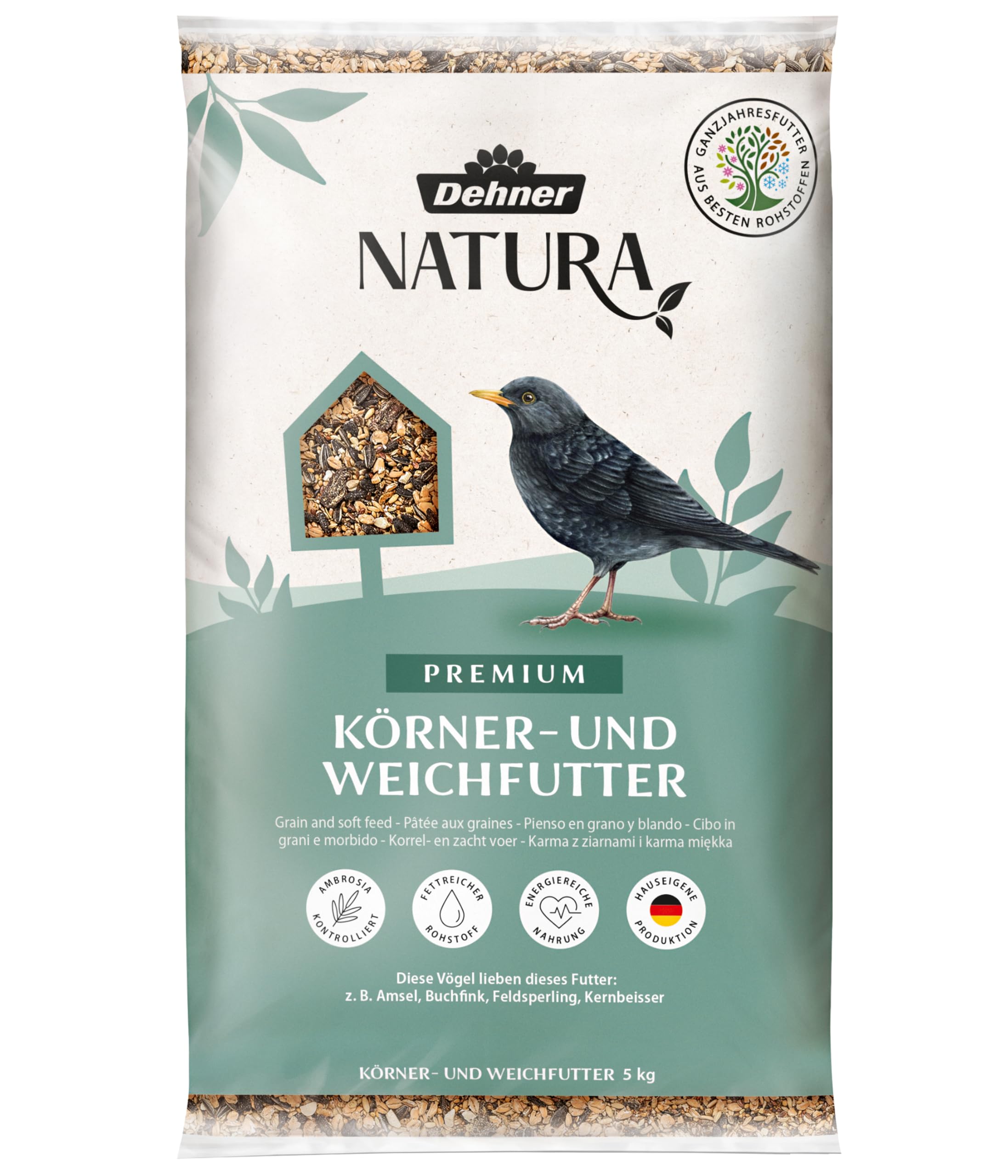 Dehner Natura Wild Bird Feed, Grain and Soft Feed