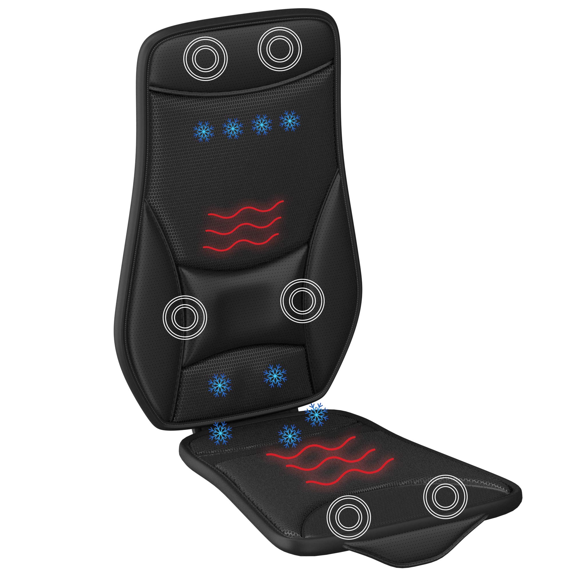 Gideon Car Seat Massager with Heating and Cooling Luxury Seat Cushion Cover Includes 12V Cigarette Lighter Power and Temperature and Message Controller