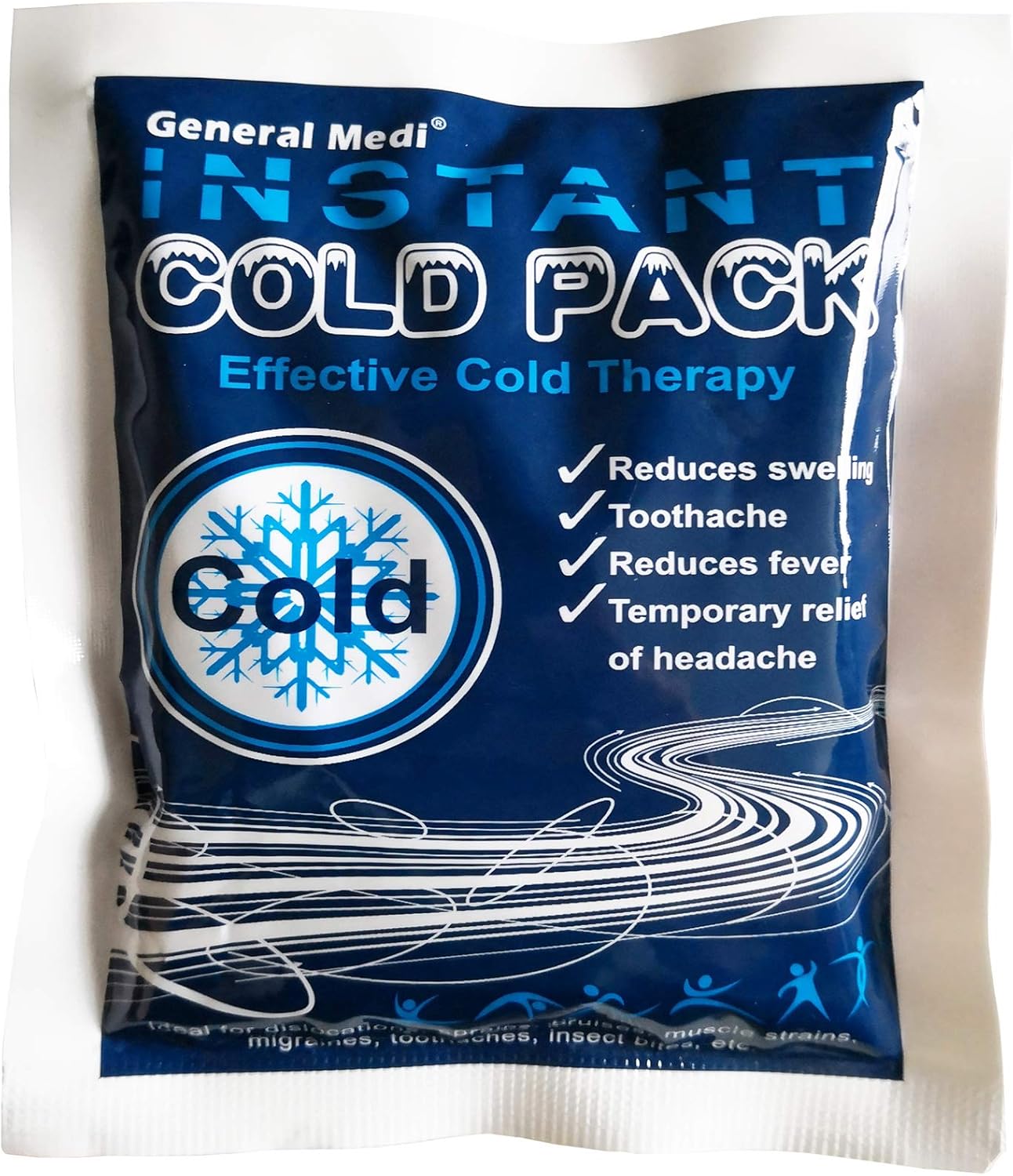 Instant Cold Pack (4”x 5.5”) – Set of 25 Disposable Cold Therapy Ice Packs for Pain Relief, Swelling, Inflammation, Sprains, Strained Muscles, Toothache – for Athletes & Outdoor Activities: Health & Personal Care