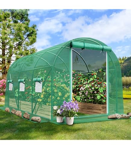 Amazon.com : Greenhouse, 10'x7'x7' Walk-in Greenhouse Heavy