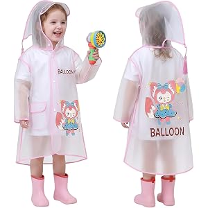 SEAFTE Toddler Rain Jacket,Kids Raincoats with Magic Hat Design. | Nicely Made Raincoat for Kids，Colorful It’s Fun for Childr