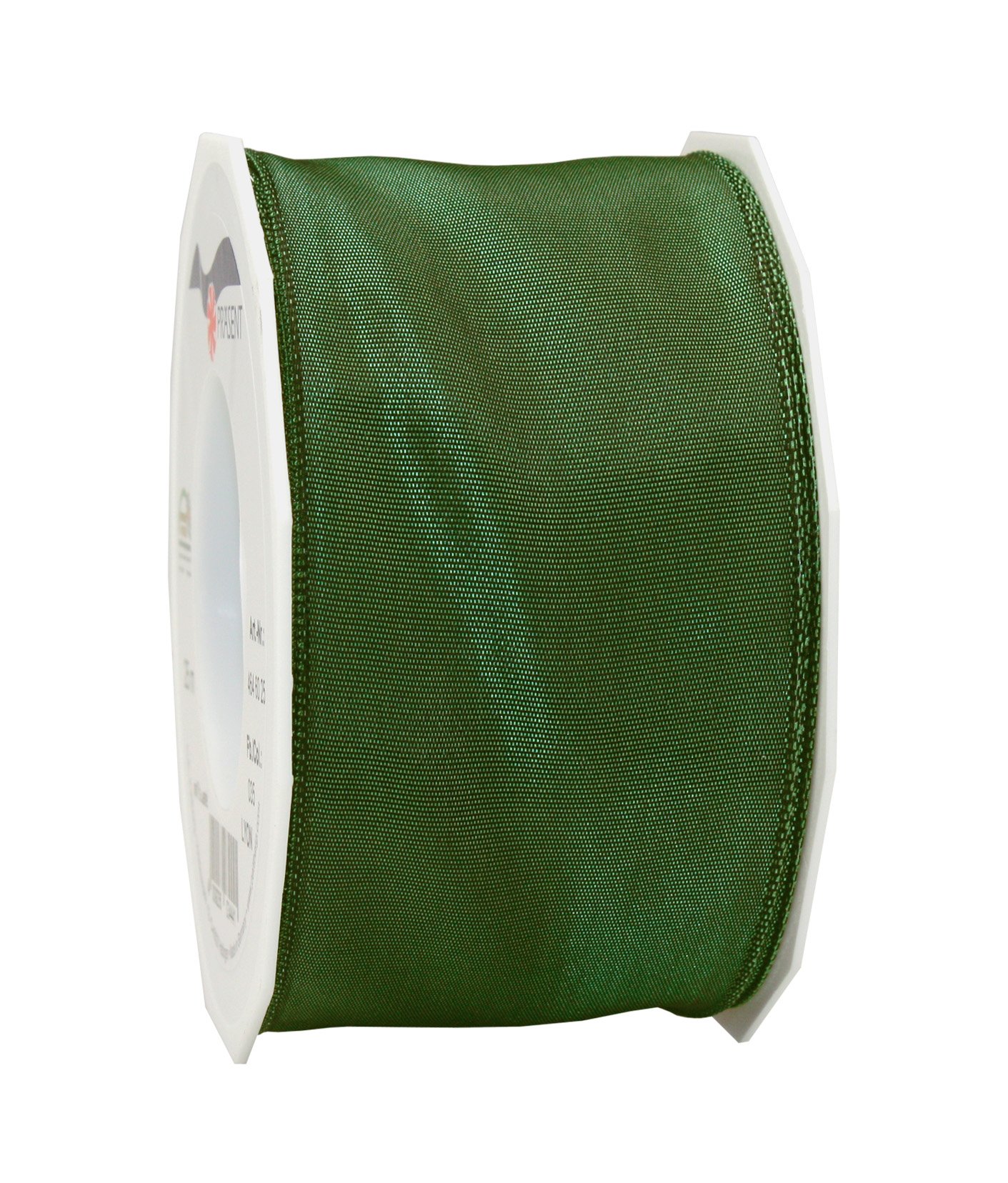 PRÄSENT - Lyon Wired Taffeta Ribbon Dark Green 60 mm width, 25 m length — image 1