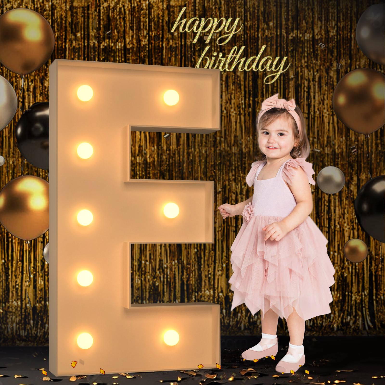 Photo 1 of Marquee Light Up Letters, 3FT Large Letters for Party Decorations, Marquee Numbers, Mosaic Balloon Frame, Baby Letters for Baby Shower Birthday Wedding Engagement Party, Pre-Cut DIY Foamboard Letter E