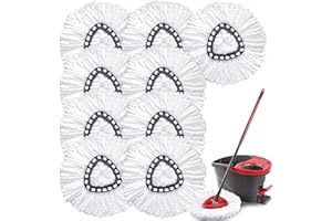 9 Pack Mop Head Replacement for O Cedar, Mop Replace Head Easy Wring Spin Mop for 1 Tank System - Heads Replacements Easy to 