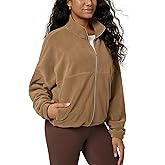 ODODOS Women's Polar Fleece Full-Zip Cinchable Jacket – Soft Warm Winter Layering Long Sleeve Outerwear with Pockets