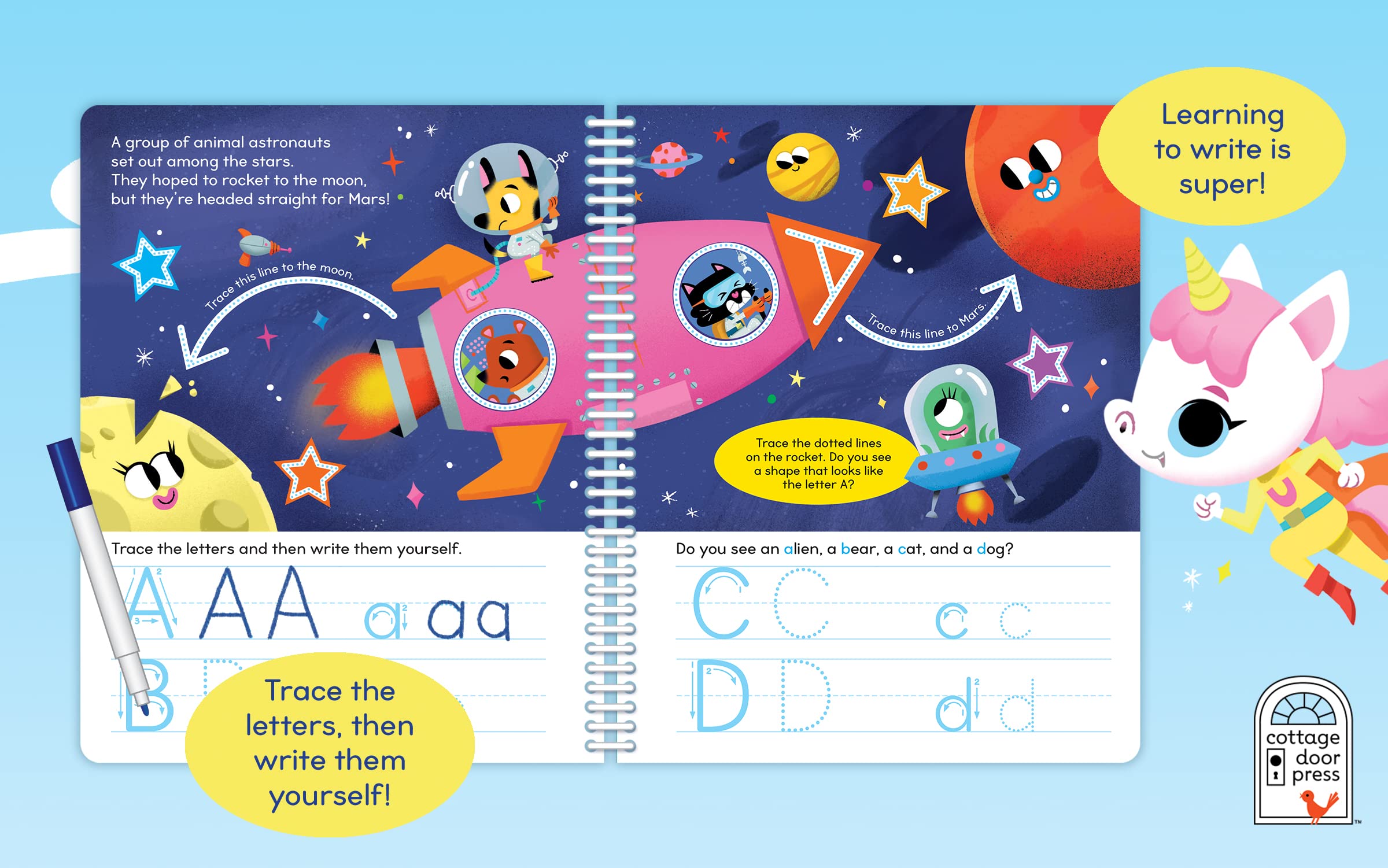Write & Erase ABC and 123: Wipe Clean Writing & Tracing Workbook Skills for Preschool Kids and Up Ages 3-5: Includes Letter and Number Tracing, Early ... Erase Marker & Bonus Restickable Stickers. Write & Erase ABC and 123: Wipe Clean Writing & Tracing Workbook Skills for Preschool Kids and Up Ages 3-5: Includes Letter and Number Tracing, Early ... Erase Marker & Bonus Restickable Stickers. Spiral