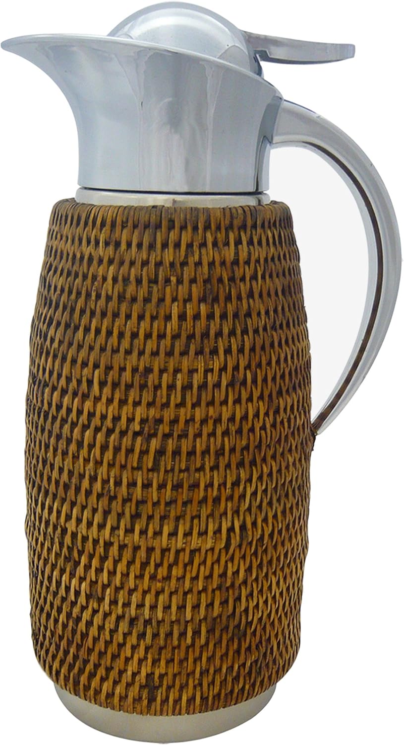 Better & Best Thermal Jug, Rattan, Metal, Plastic, brown, 13 x 17 x 31 cm