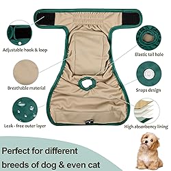 Grecle 3 Pack Female Dog Diapers - Reusable Diapers