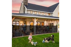 PRAVOLUXMAX Retractable Baby Gates - 200" Extra Wide Retractable Dog Gate, 42" Extra Tall Mesh Gate Pet Gate with Support Rods, Long Child Safety Gate for Stairs Doorways Indoor Outdoor Large Openings - Black