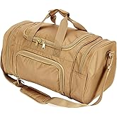 Small Duffel Bag Military Tactical Outdoor Gym Bag with Shoes Compartment for Sports Camping Hunting (TAN)