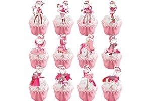 Aposwow Theres Some Ho Ho Hos in This House Cupcake Toppers Decorations, 24PCS Pink Friendsmas Christmas Party Cupcake Picks Decoration, Funny Christmas Theme Bachelorette Birthday Decor Supplies