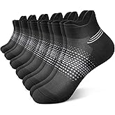 PAPLUS Ankle Compression Socks for Women 6 Pairs, Running Socks with Heel Tab, Cushioned Low Cut Athletic Socks