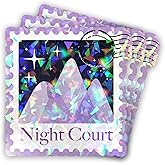 Set 3Pcs ACOTAR Night Court Holographic Stickers, Velaris Stamp, Bookish Sprarkle Stickers for Kindle Water Bottle, Waterproof 3 Inches Die-Cut Vinyl Sticker for Mom Dad Friend Coworker