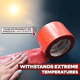 XFasten Red Construction Coating Tape 3" x 180ft - Weatherproof Seam & Vapor view 7