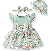 SUNNY PIGGY Baby Girl Clothes Newborn Infant Dress Outfit 0 3 6 9 12 18 24 Months Skirt Set Headband+Hat