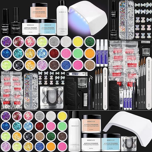 MOROVAN NAIL TOOLS WITH GLITTERS POWDER
