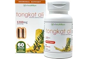 VH Nutrition TONGKAT ALI | Extra Strength Hormone Support for Men* | 200 to 1 Blend Standardized Eurycoma Longifolia (LongJack) Extract Powder | 60 Capsules
