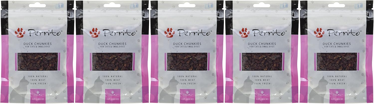 Perrito Duck Chunkies Dog Treats, Small Duck Meat Pieces (Pack of 5 x 100 g, 100 g (Pack of 5) - Image 5