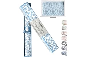 Elodie Essentials Drawer Liners - 14 in x 19.5 in, Pack of 6 - Fresh Linen Scented Drawer Liners - Damask Design & Scented Shelf Mat - Trim-to-Fit Sheet
