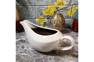 COBATA White Gravy Boat-18 OZ Large Capacity Sauce Boat - Elegant Design for Serving Delicious Sauces, Dressings, and Gravies